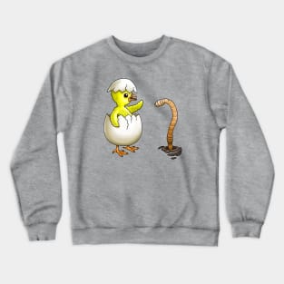 Chicken and Earthworm Crewneck Sweatshirt